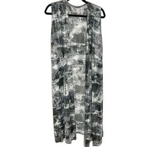 LuLaRoe Black Gray Metallic Marbled Joy Vest XL NO SIZE TAG